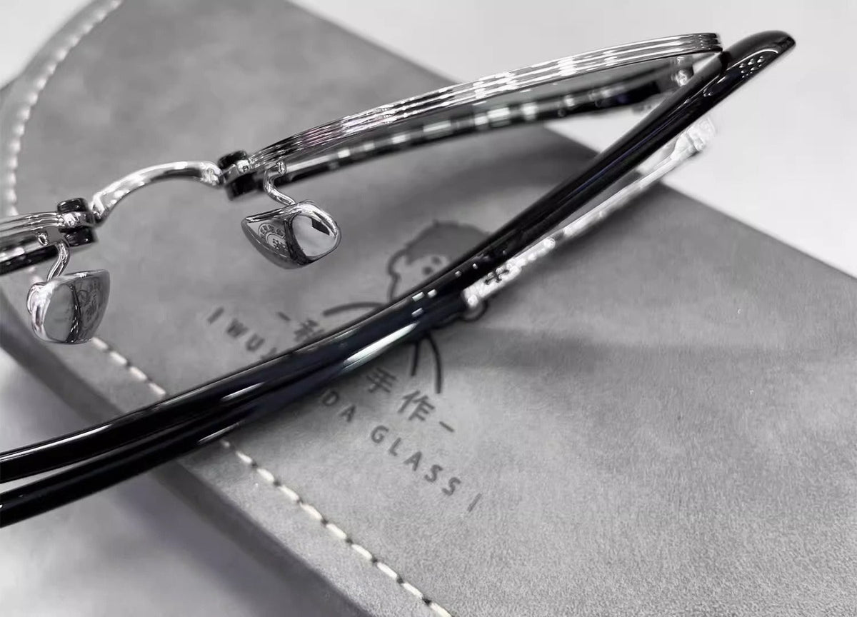 Chrome Hearts Large Frame Titanium Frame Semi-Rim Eyeglasses