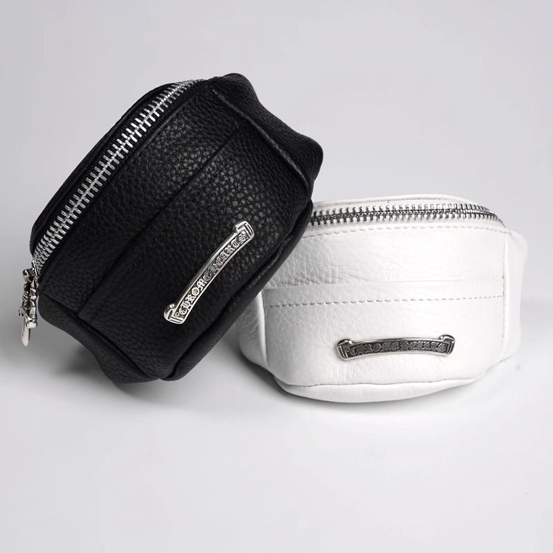 Chrome Hearts Black Coin & Headphone Pouch Wristlet