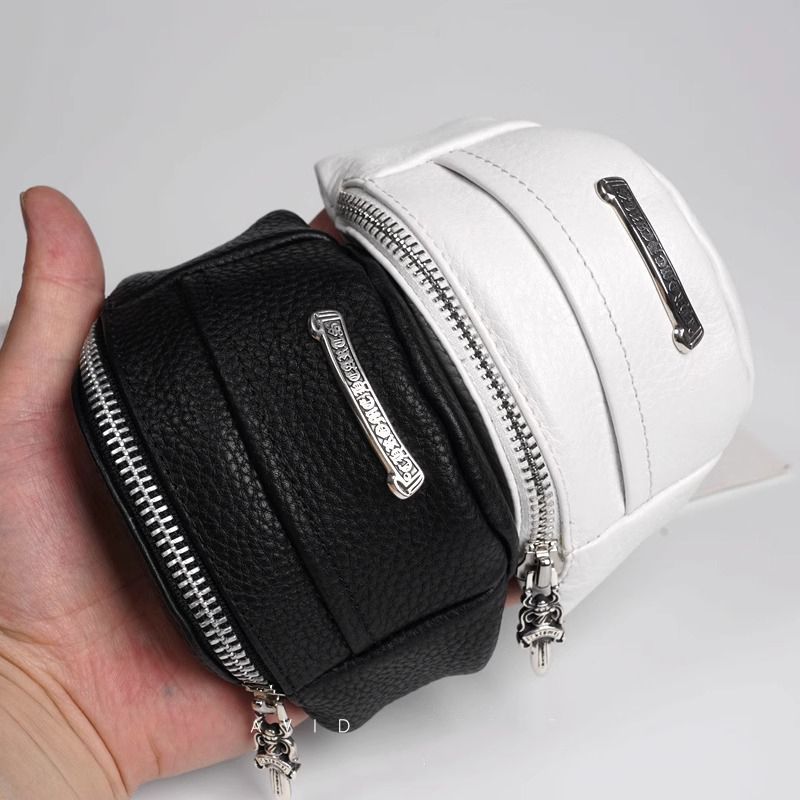 Chrome Hearts Black Coin & Headphone Pouch Wristlet