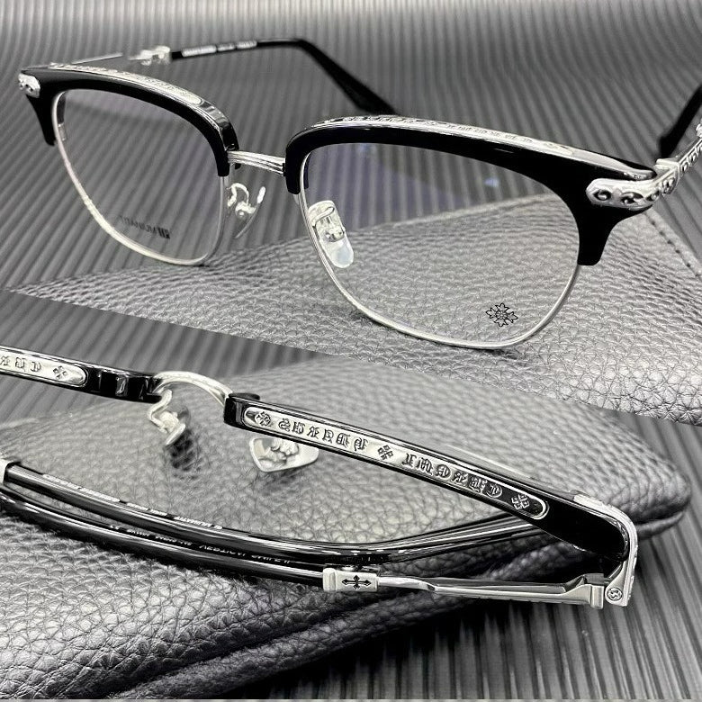 Chrome Hearts Large Frame Titanium Frame Semi-Rim Eyeglasses