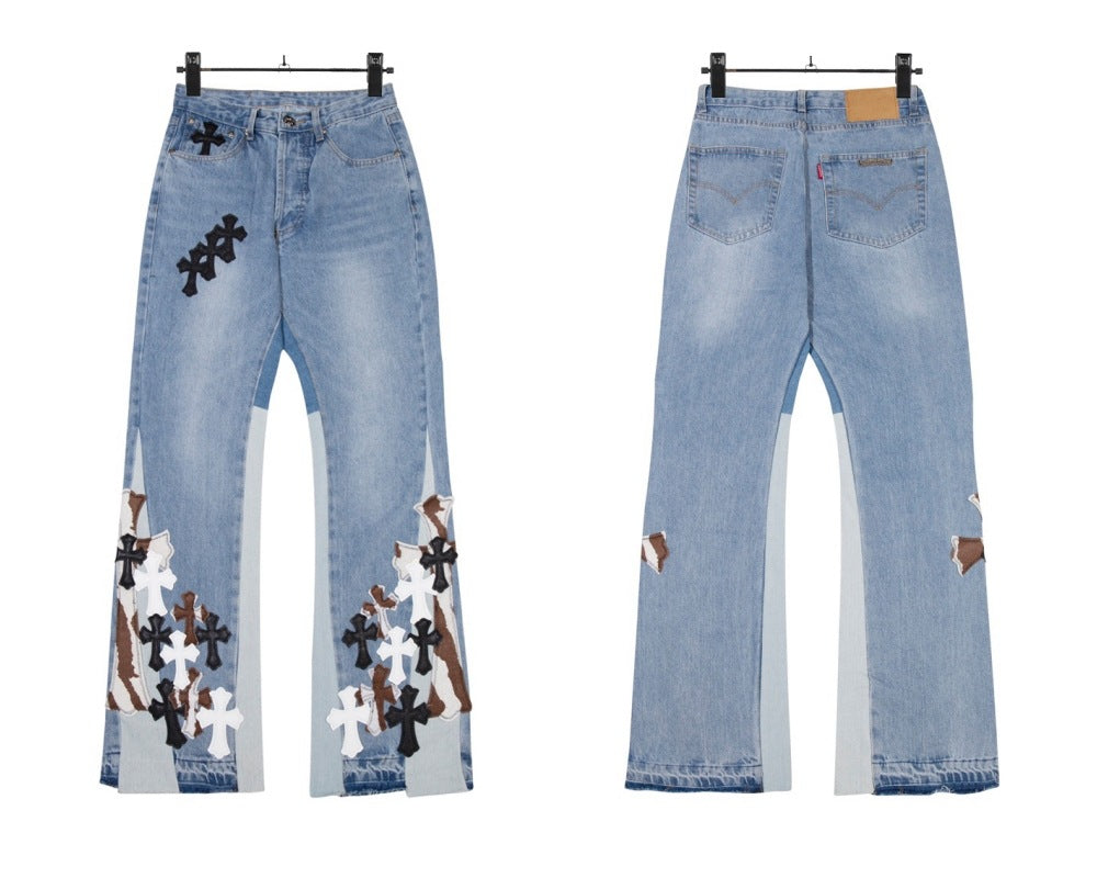 Chrome Hearts Cross Leather Jeans