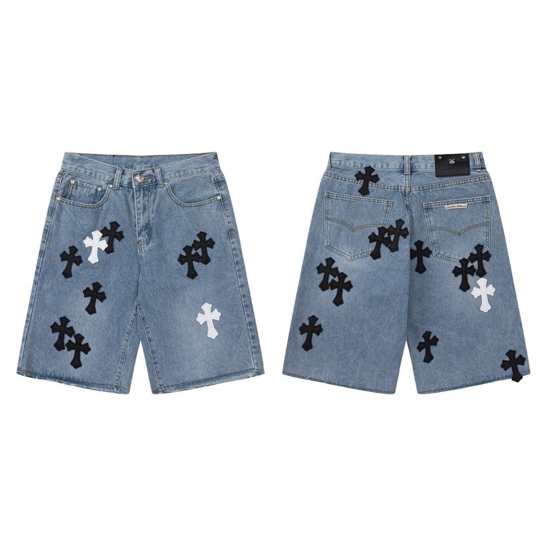Chrome Hearts casual versatile distressed jeans