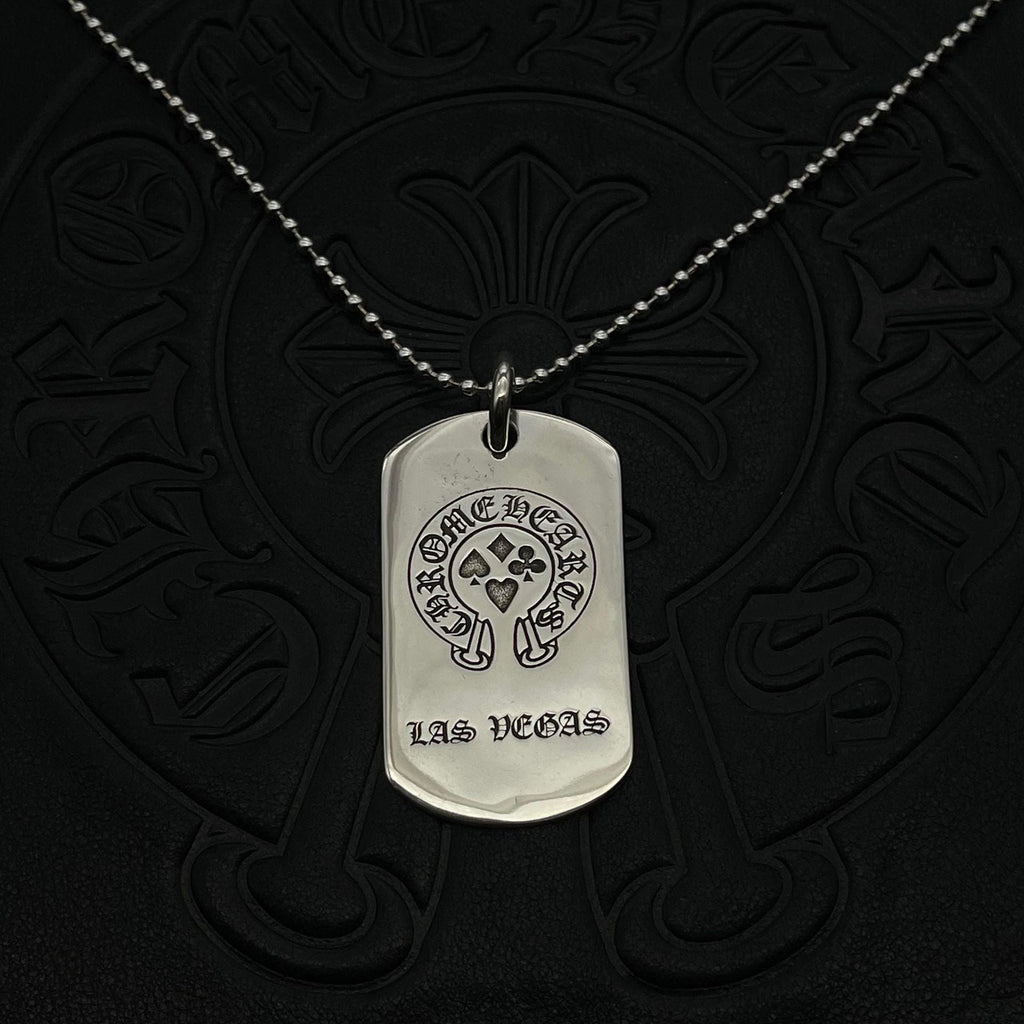 Chrome Hearts retro horseshoe print poker tag pendant