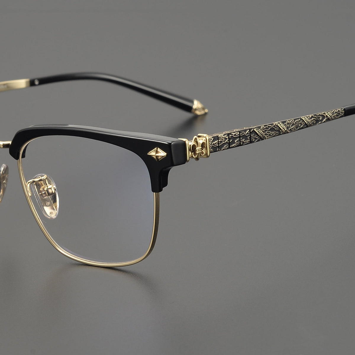chrome hearts titanium steel ultra-light cloud half-frame glasses