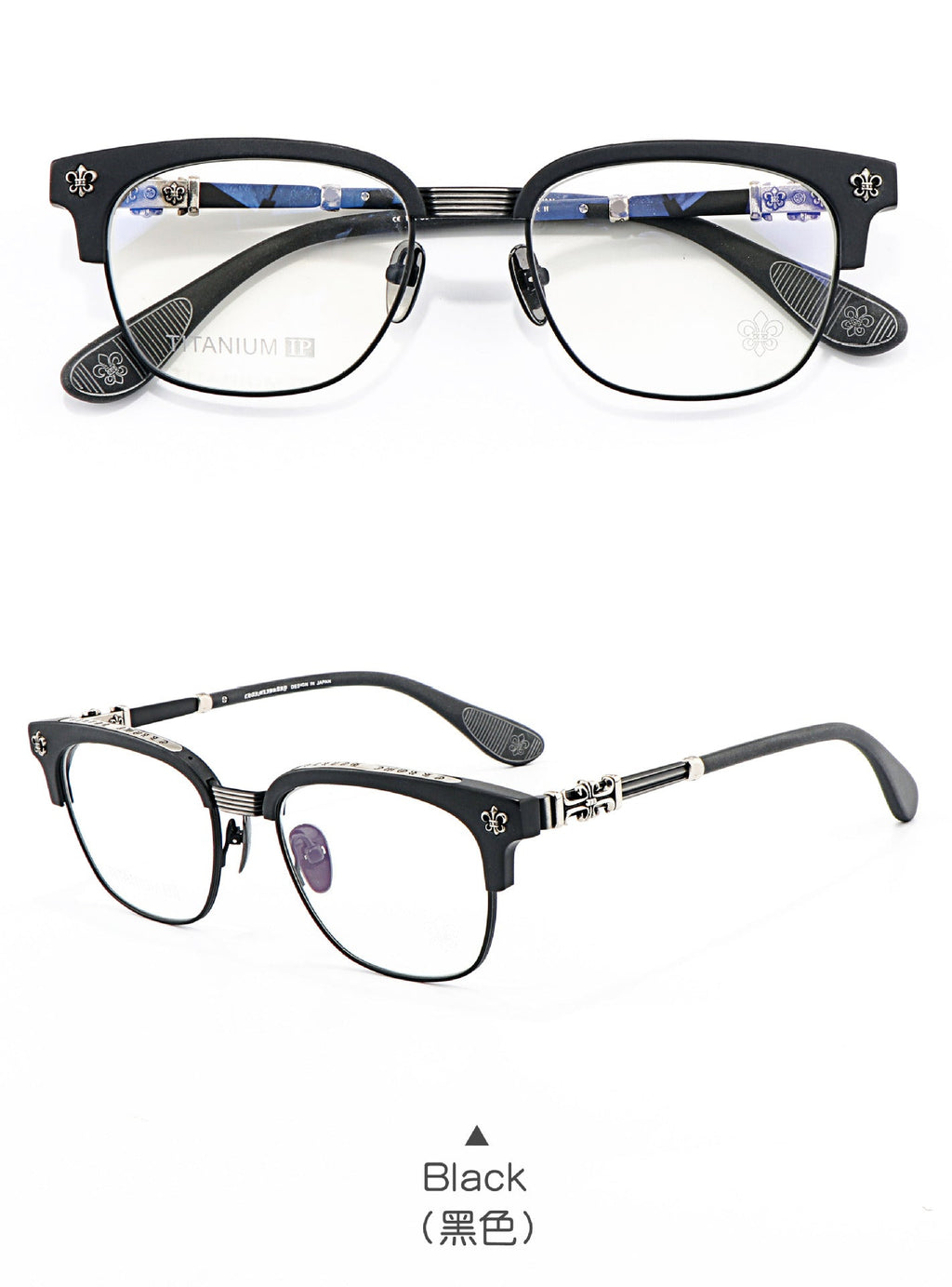 Chrome Hearts Chic Understated Luxury Style Half-Rim Glasses