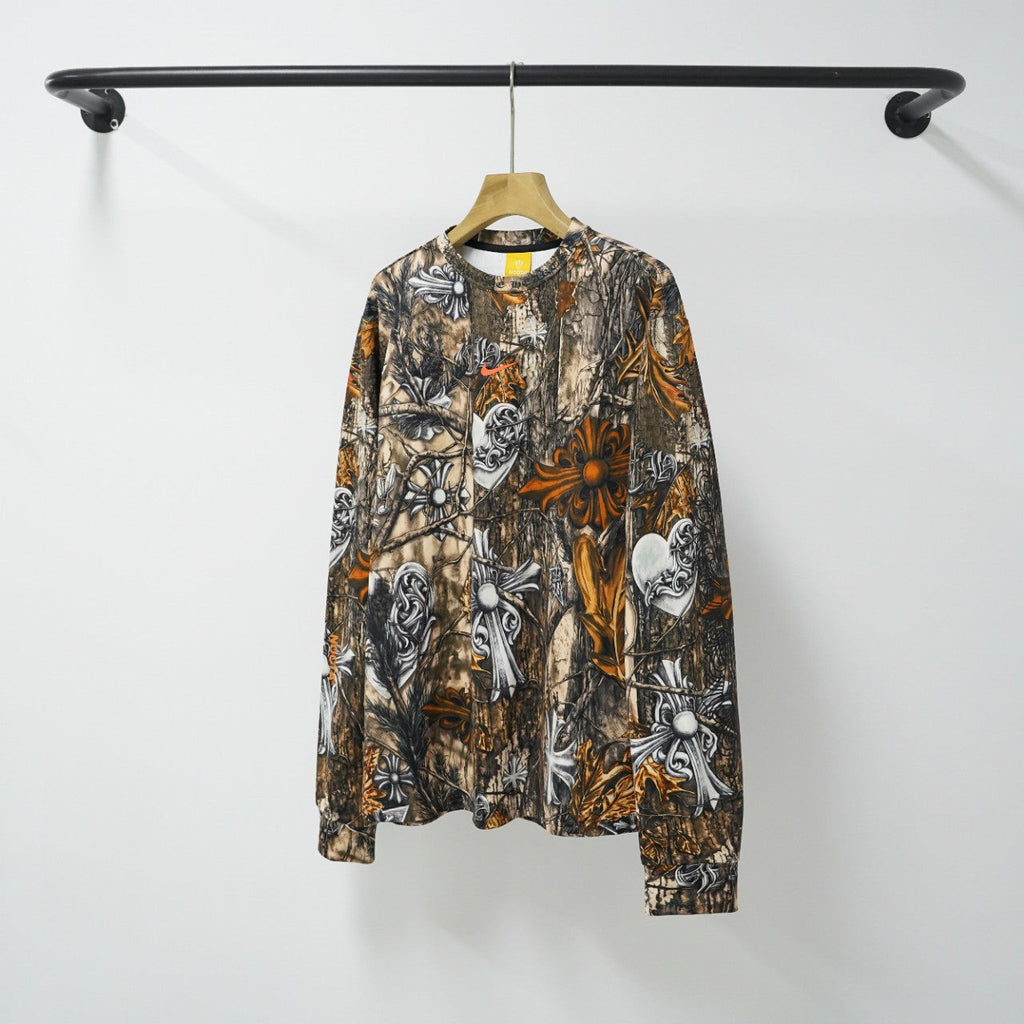 Chrome Hearts Bark Texture Print Long-Sleeve T-Shirt