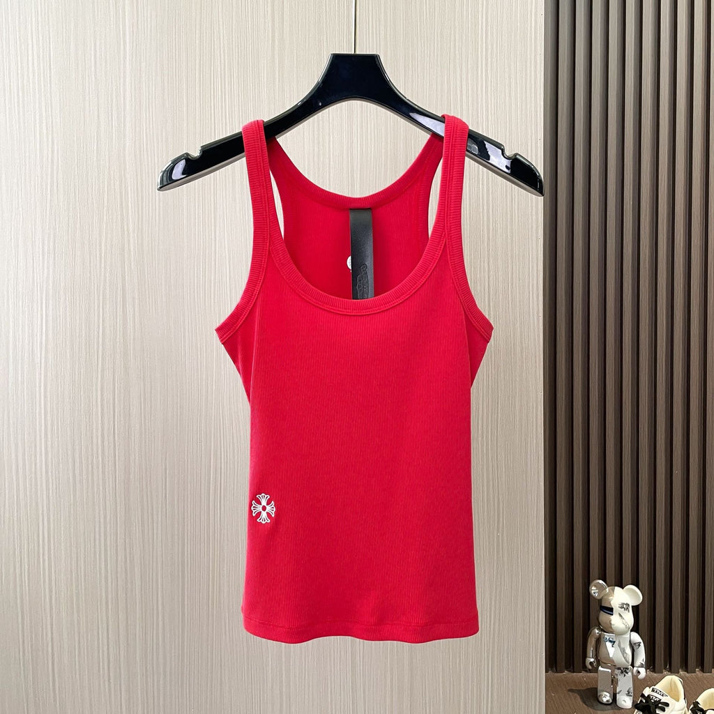 Chrome Hearts cross embroidered threaded camisole