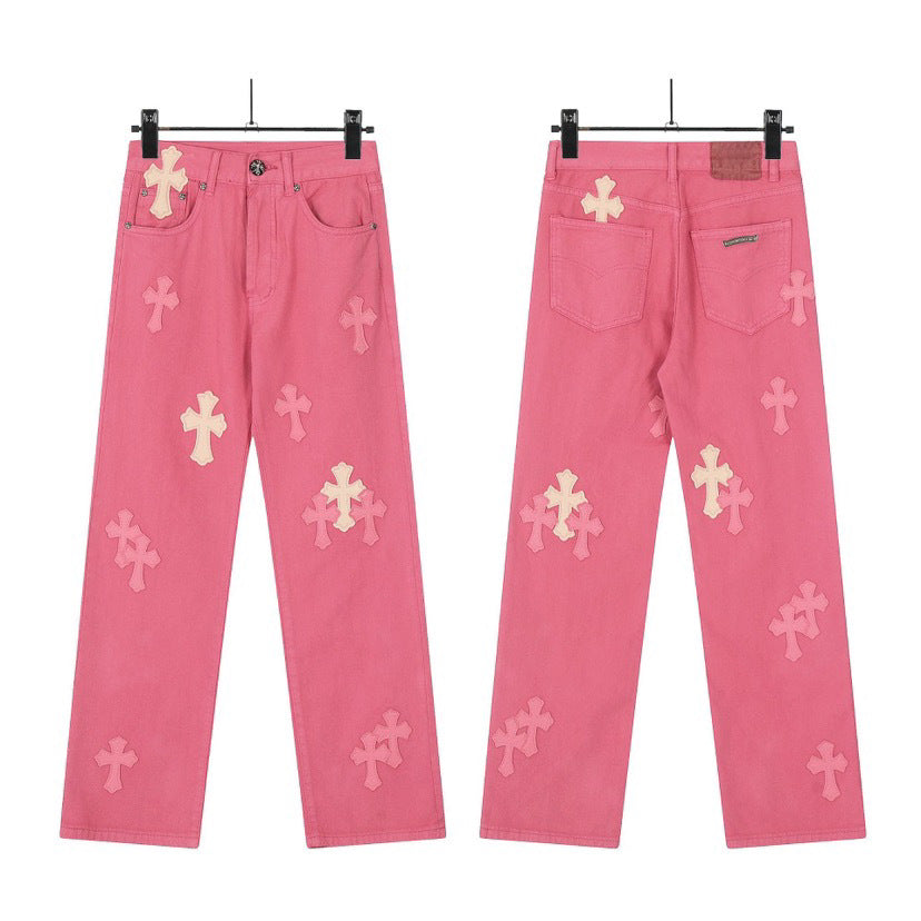 Chrome Hearts Colorful Cross Leather Jacket