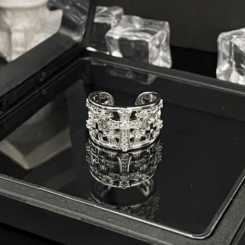 chrome hearts irregular cross adjustable ring