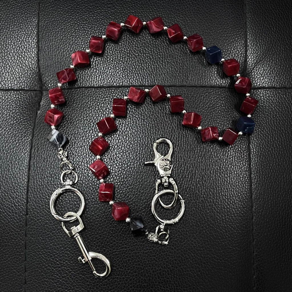 Chrome Hearts acrylic red beads pants chain