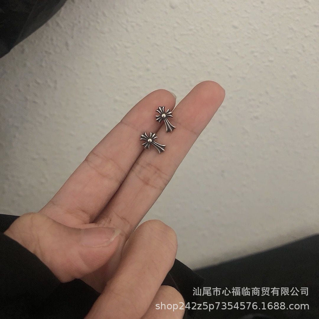Chrome Hearts cross flower cross earrings