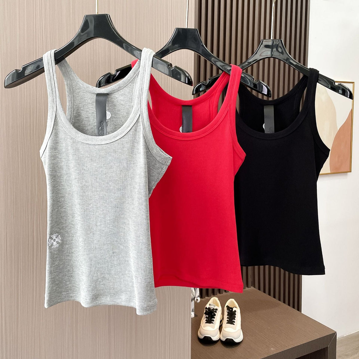 Chrome Hearts cross embroidered threaded camisole