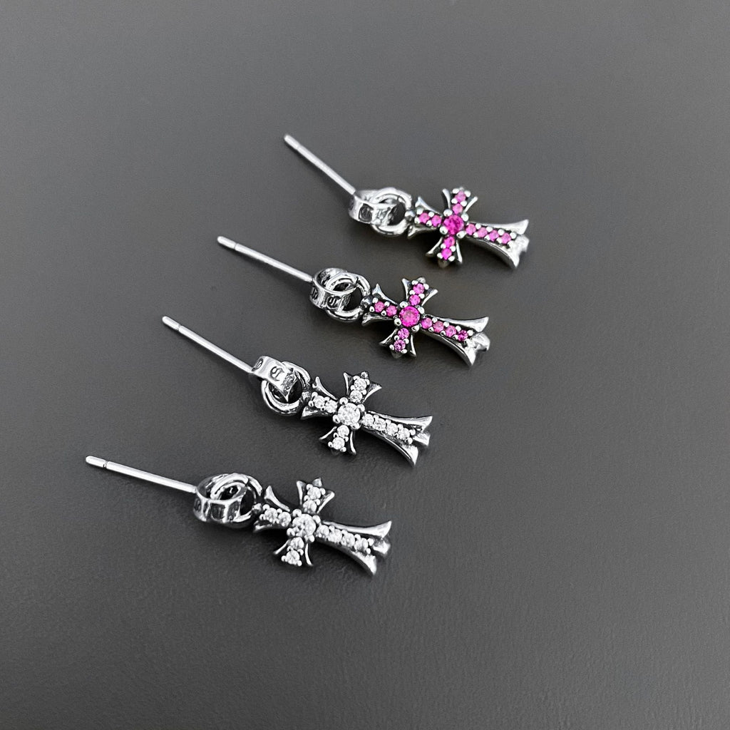 Chrome Hearts hand-made stone-set earrings