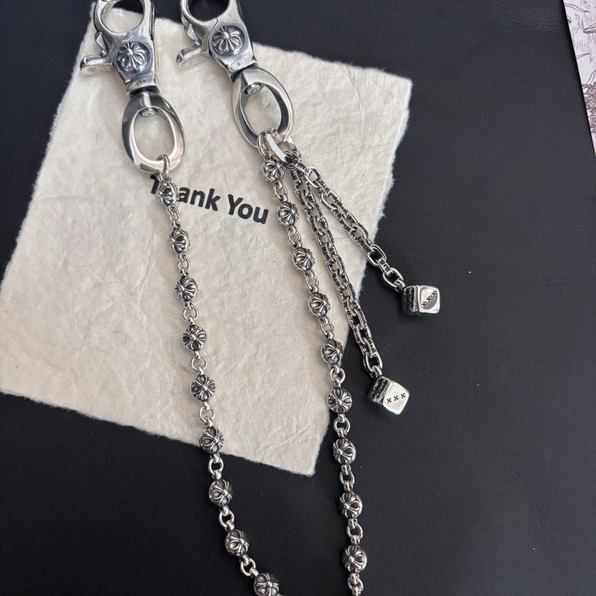 Chrome Hearts double lobster buckle versatile pants chain