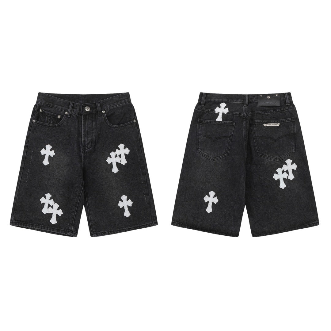 Chrome Hearts casual versatile distressed jeans