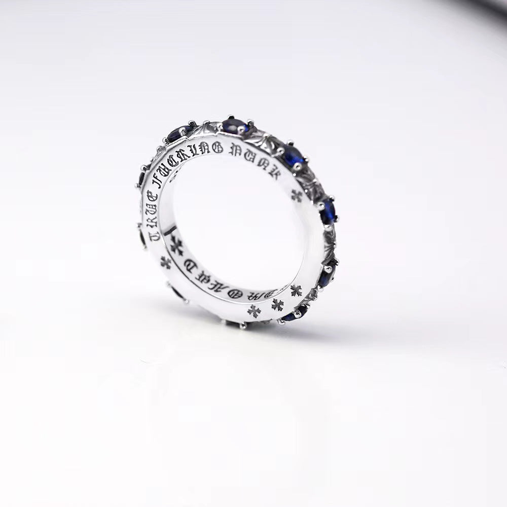 chrome hearts sapphire cross ring