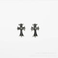 Chrome Hearts cross flower cross earrings