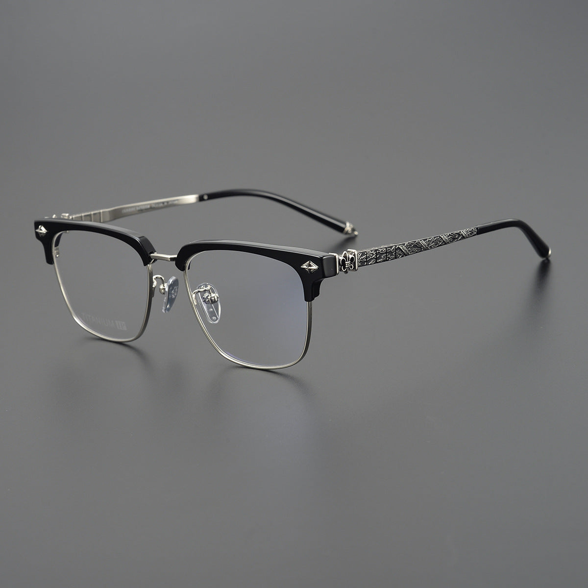 chrome hearts titanium steel ultra-light cloud half-frame glasses