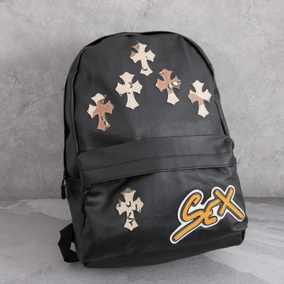 Chrome Hearts Cross Large Capacity PU Leather Backpack
