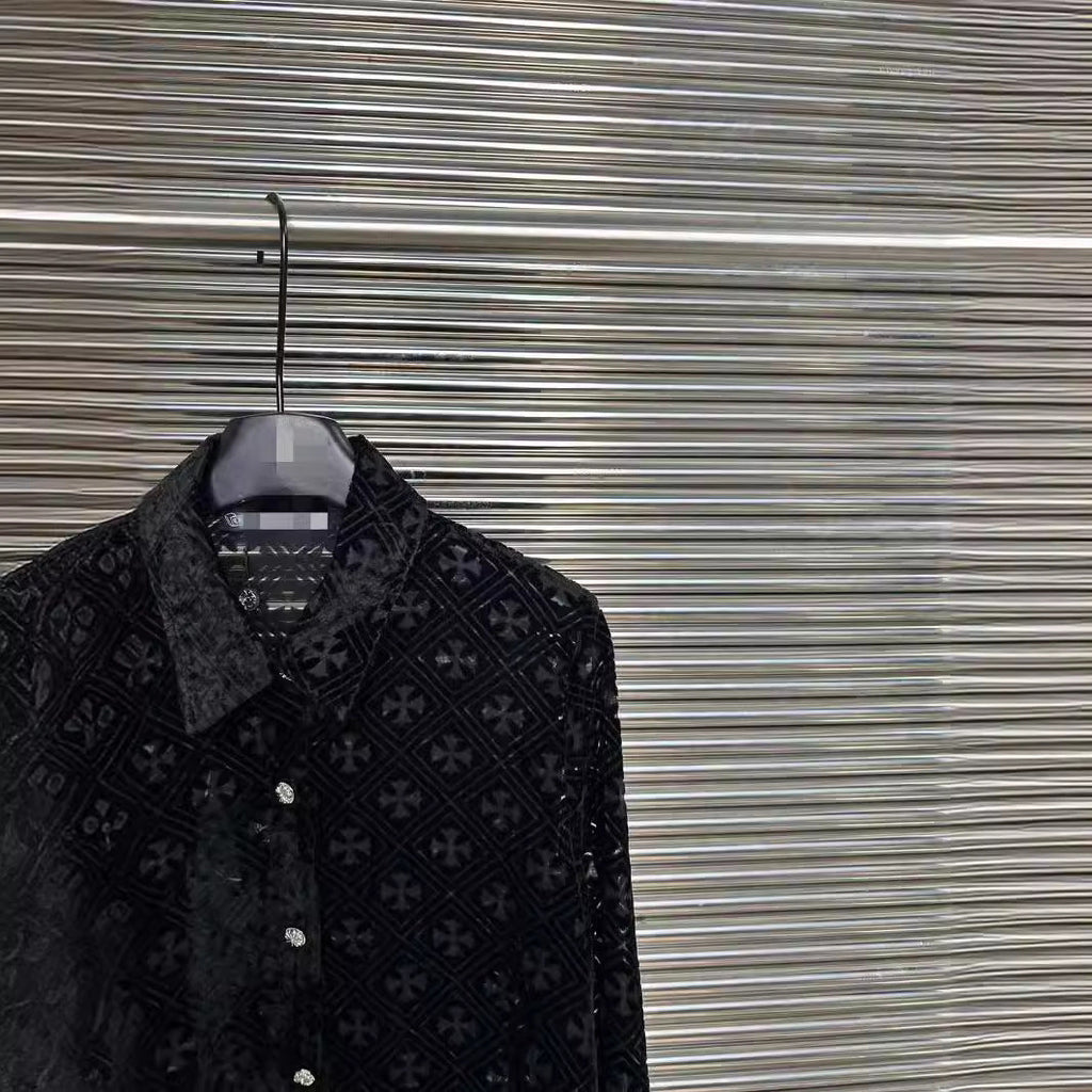 Chrome Hearts hollow black button shirt top