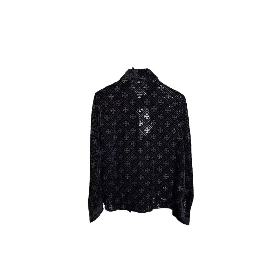 Chrome Hearts hollow black button shirt top