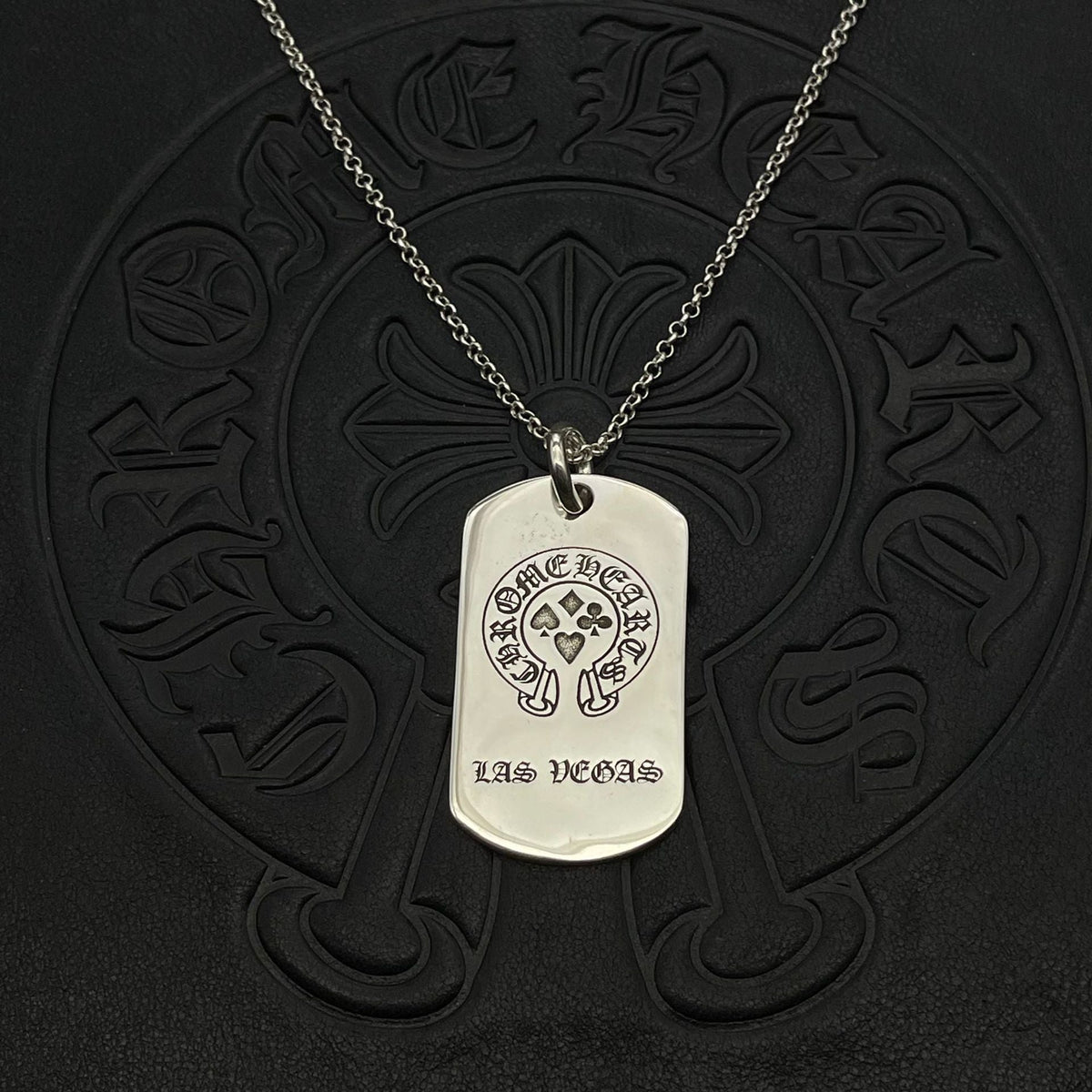Chrome Hearts retro horseshoe print poker tag pendant