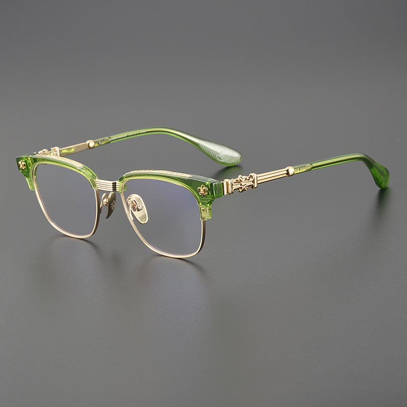 chrome hearts retro half-frame glasses frames