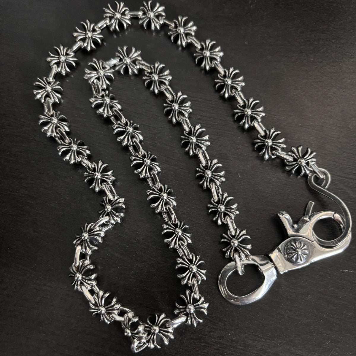 Chrome Hearts cross-stitch chain pants chain bag pendant