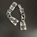 Chrome Hearts diamond-encrusted cross watch chain