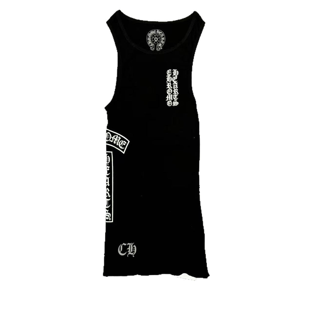 Chrome Hearts T-shaped layered printed vest skirt