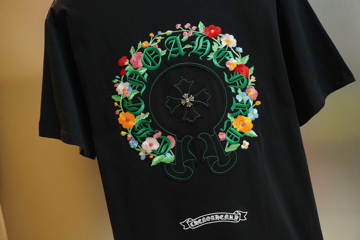 Chrome Hearts Colorful Tree Planting Garden Embroidery T-Shirt