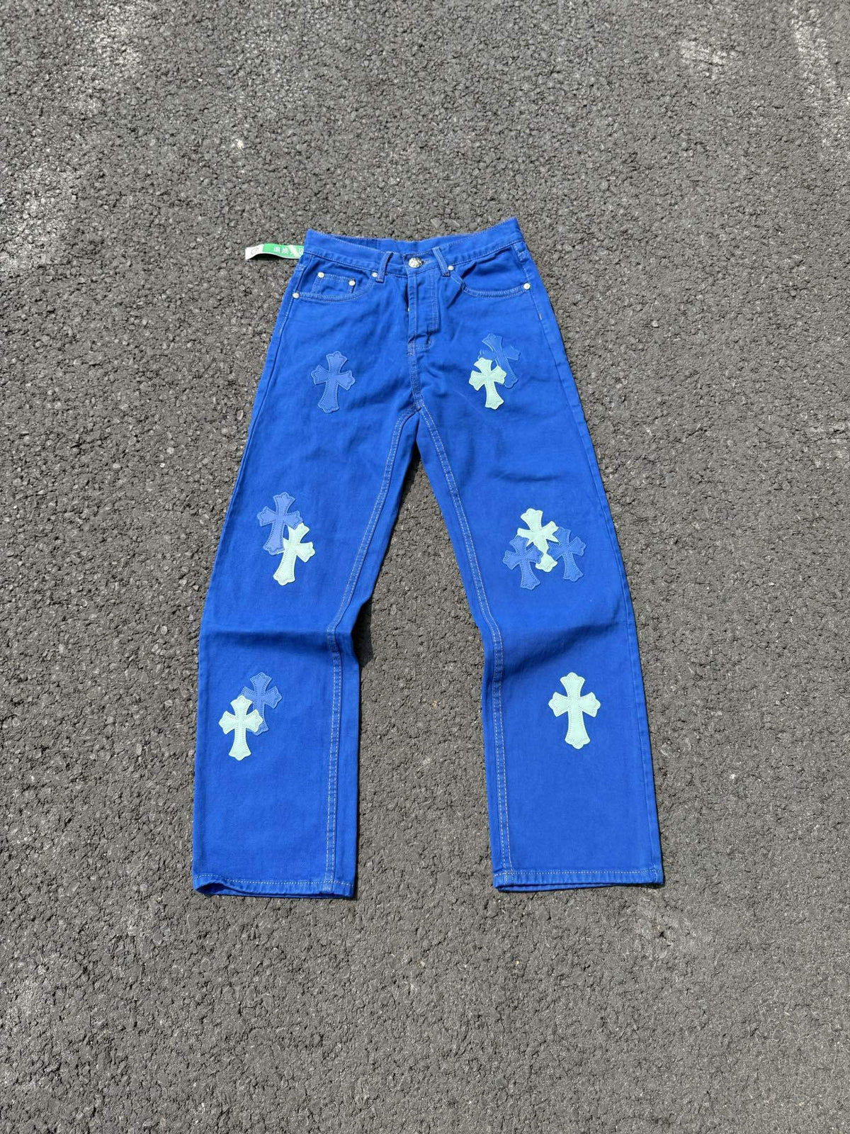 Chrome Hearts Cross Leather Jeans