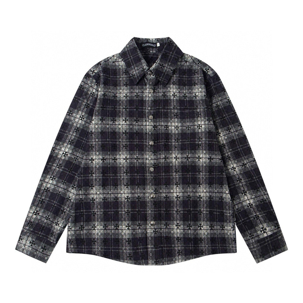 Chrome Hearts Paisley Cross Print Jacquard Long-Sleeved Shirt