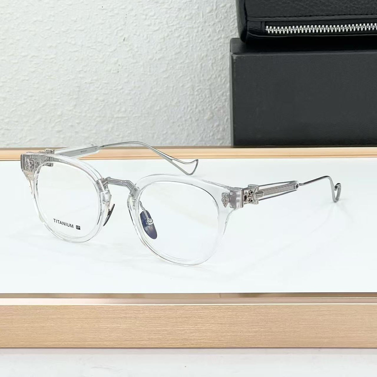 Chrome Hearts Big Sword Light Titanium Metal Oval Glasses