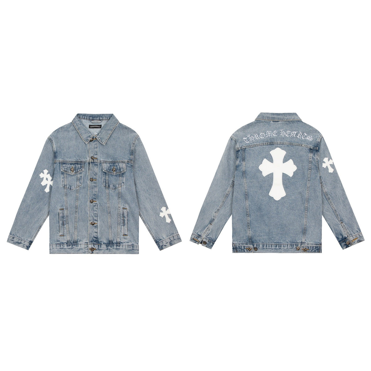 Chrome Hearts Cross Leather Jeans