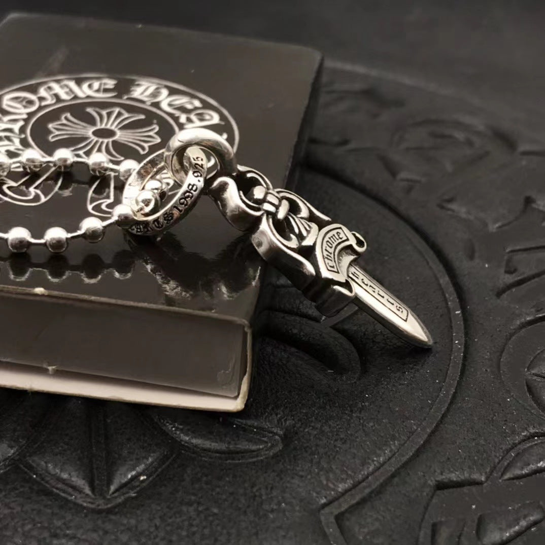 Small Chrome Hearts Dagger Necklace