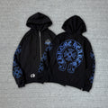 Chrome Hearts blue horseshoe hooded zip-up jacket