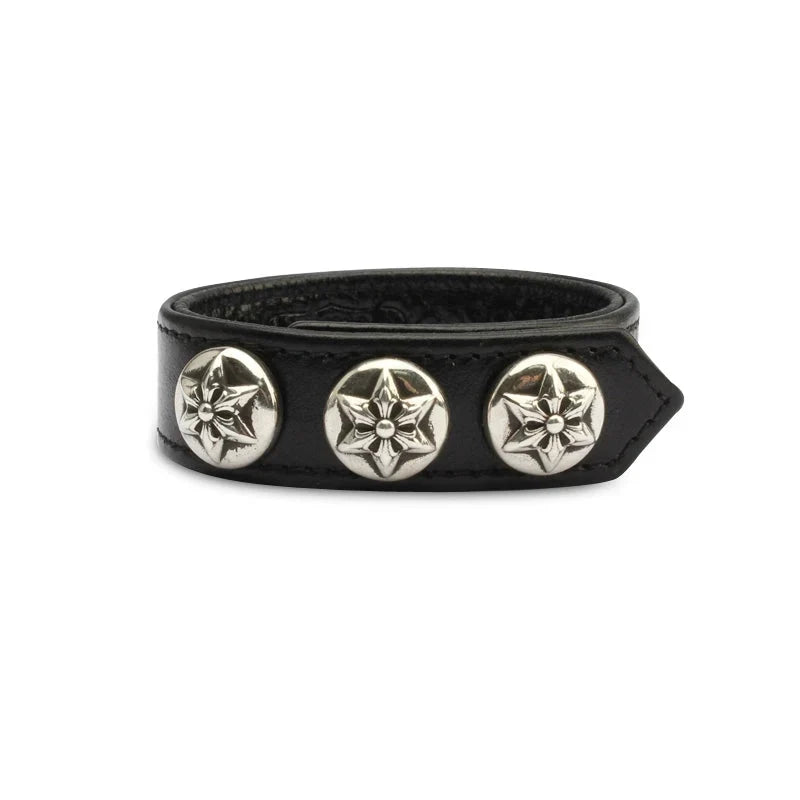 Chrome Hearts S925 sterling silver leather bracelet