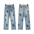 Chrome Hearts Cross Leather Jeans
