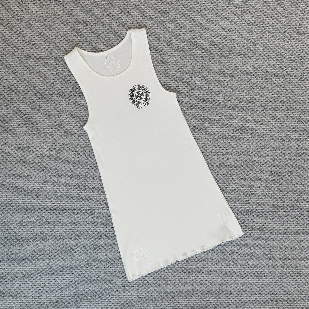 Chrome Hearts horseshoe print sleeveless vest dress