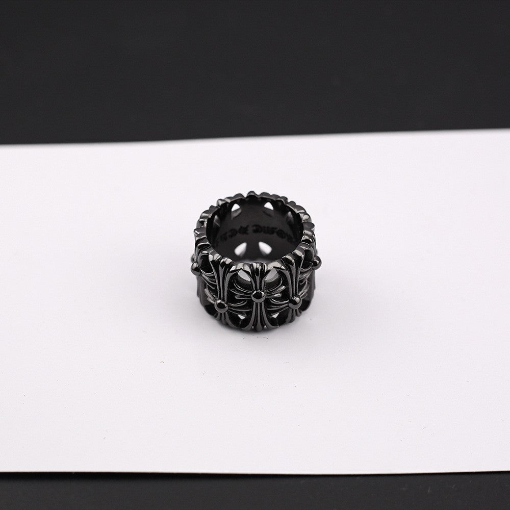 chrome hearts black cross tomb ring