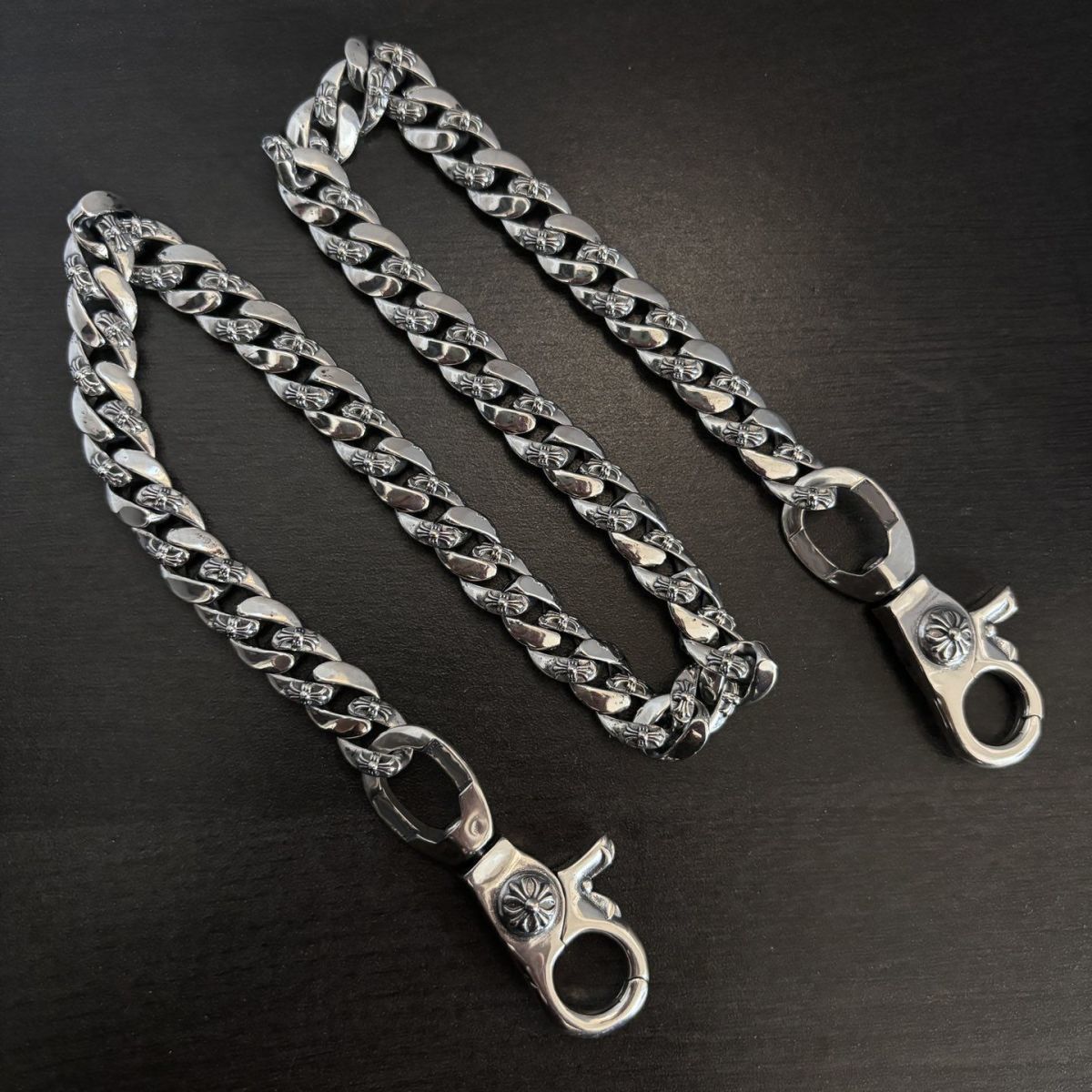 Chrome Hearts double lobster buckle versatile pants chain