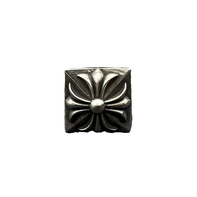 Chrome hearts square cross ring