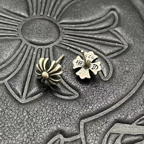 chrome hearts 925 silver flower earrings