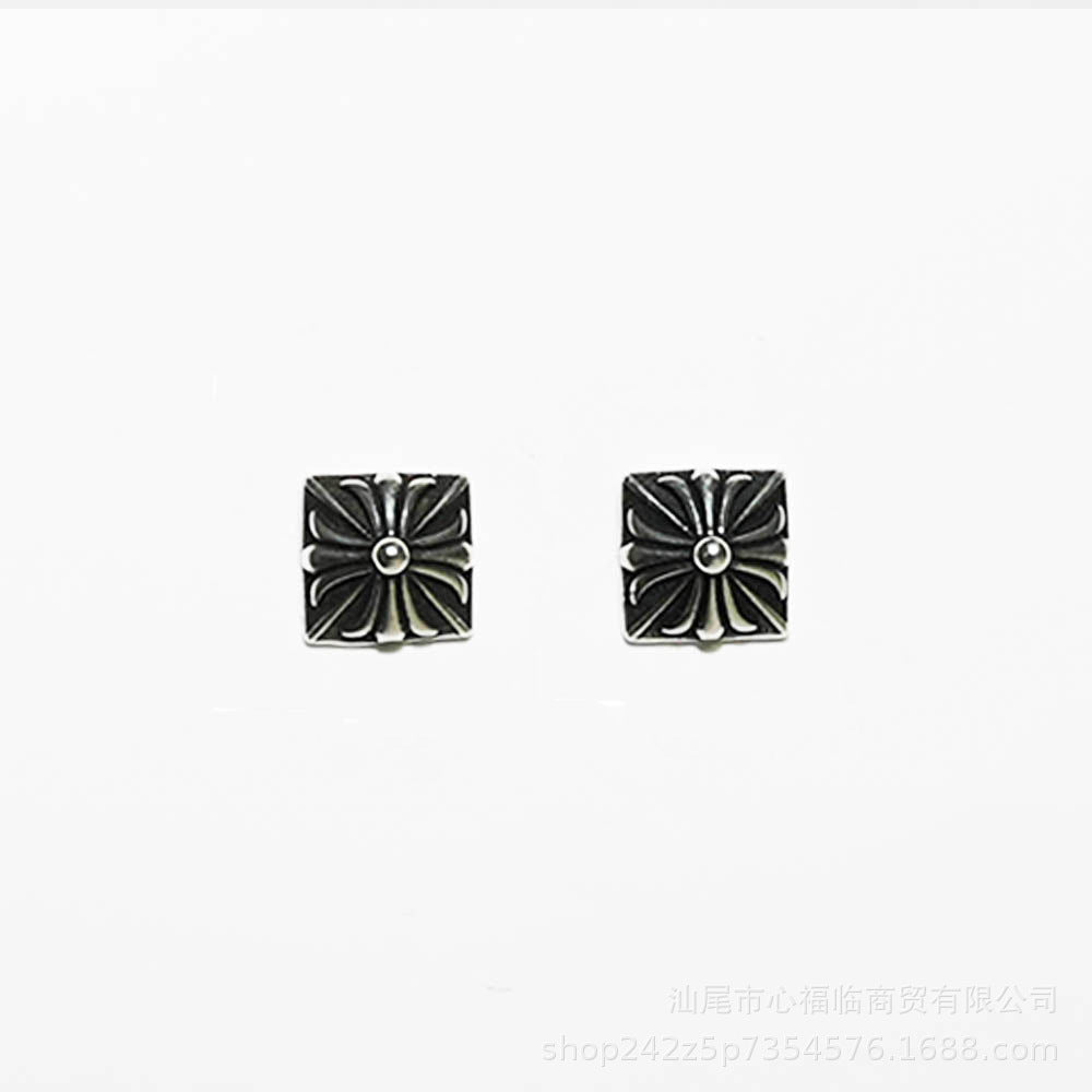 Chrome Hearts cross flower cross earrings