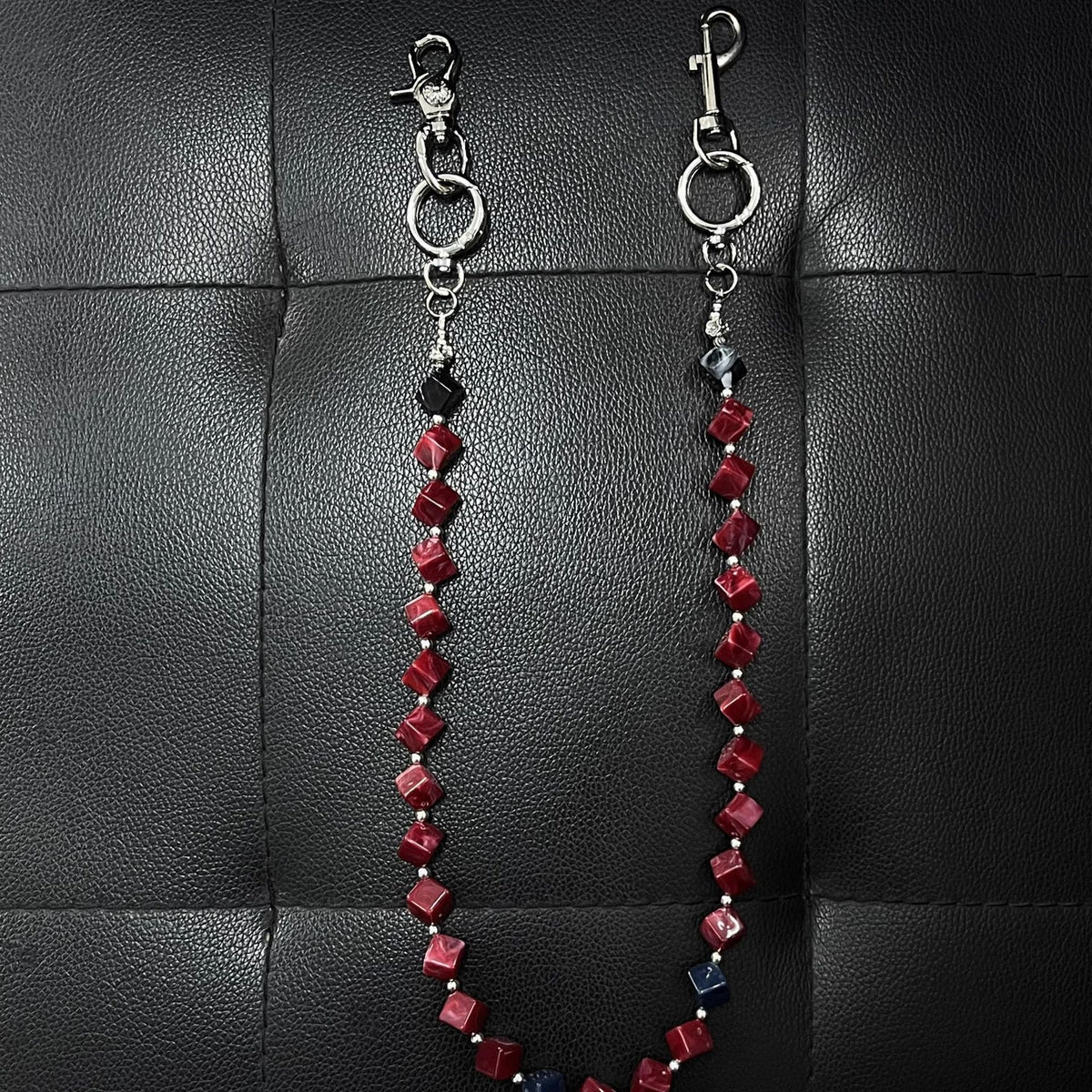 Chrome Hearts acrylic red beads pants chain