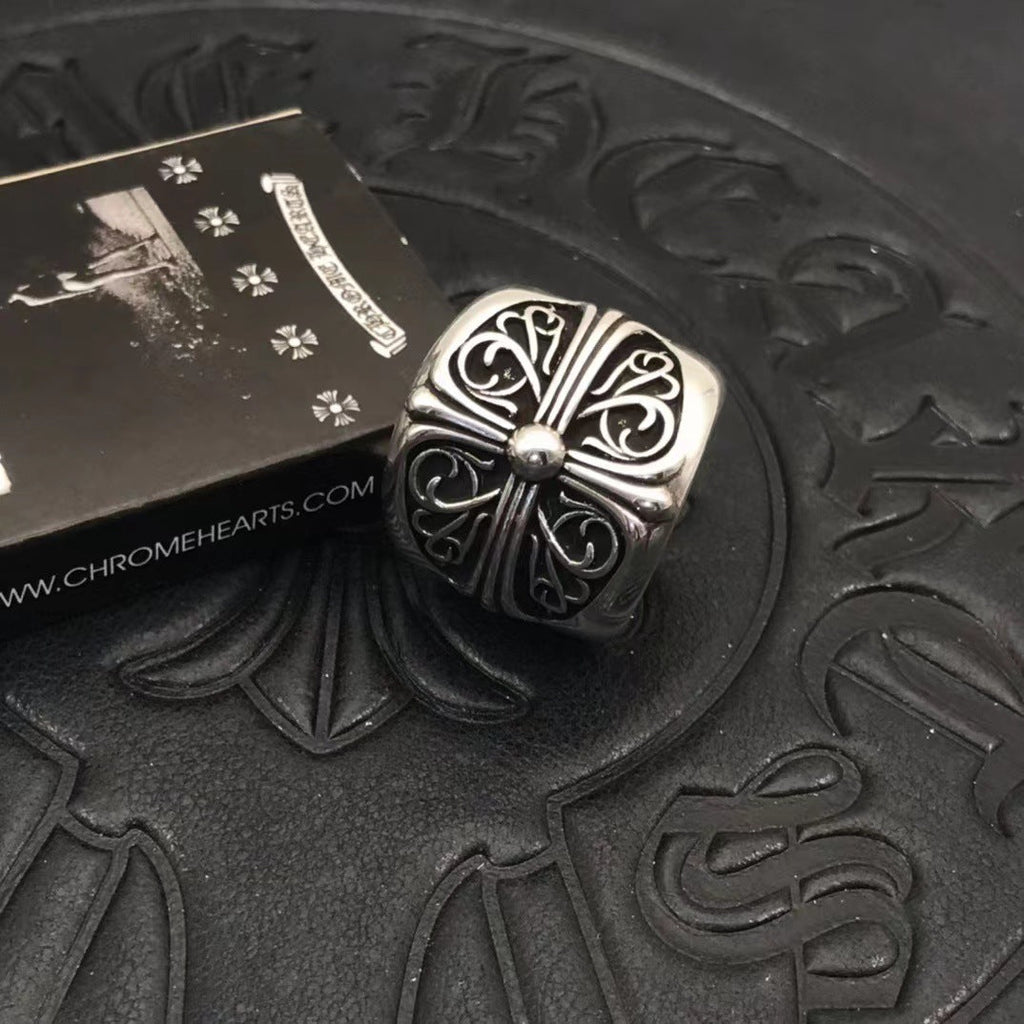 925 sterling silver chrome hearts oversized guardian rings